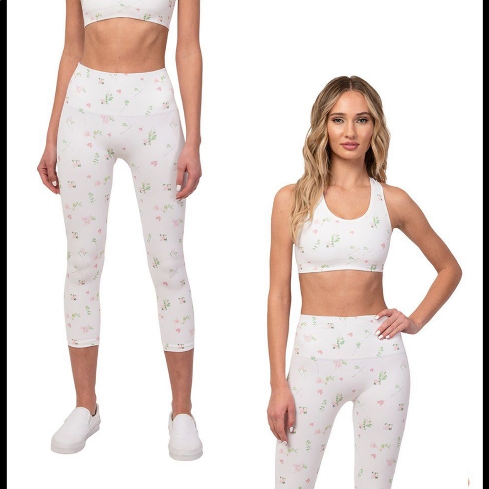 REVOLVE: NEW White Floral Workout Legging